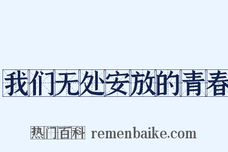 我们无处安放的青春是什么意思的图片